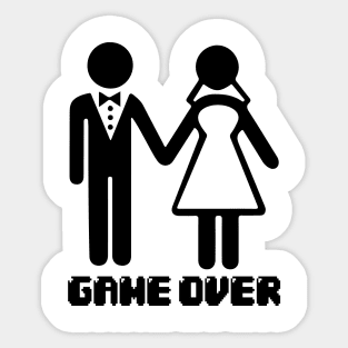 Game Over After Marriage Funny Wedding Gaming Sticker